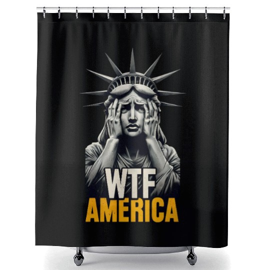 Contemporary Statue of Liberty Parody Design Shower Curtains