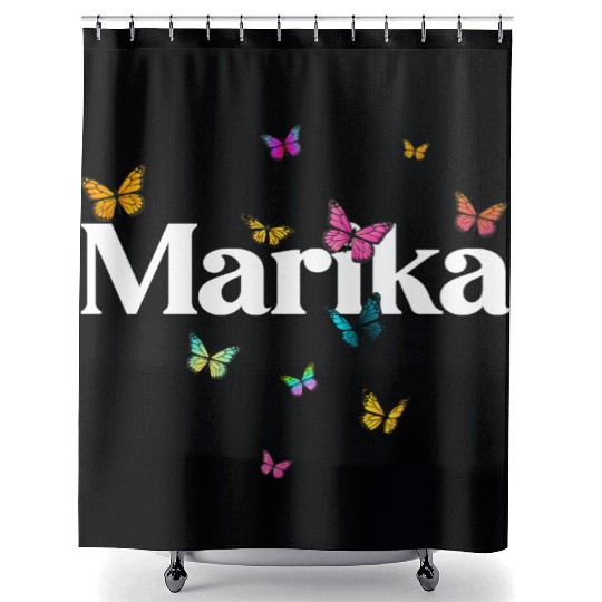 MARIKA - beautiful girl name with cute butterflies Shower Curtains