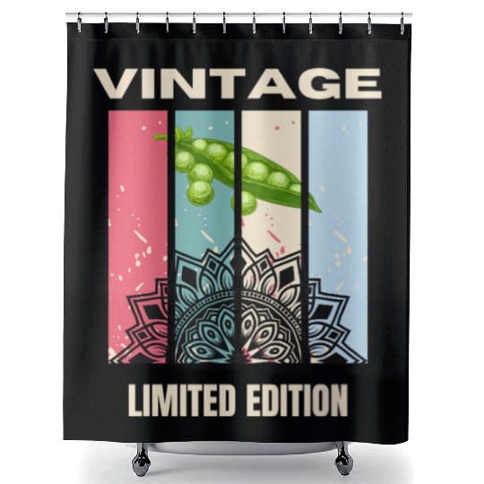 Vintage Lotus and Pea Art Design Shower Curtains