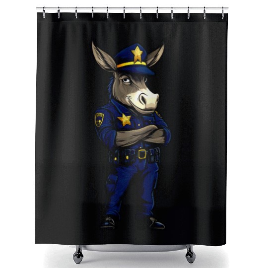Police donkey Shower Curtains