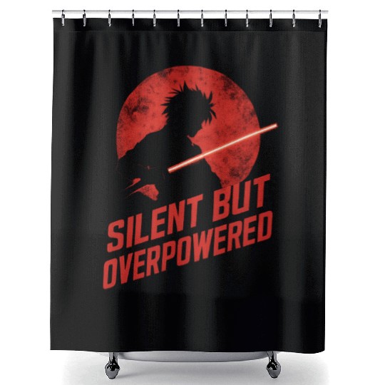 Silhouette Jedi with Red Moon Shower Curtains
