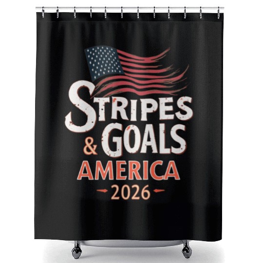 Stars, Stripes & Goals – USA Soccer World Cup 2026 Shower Curtains