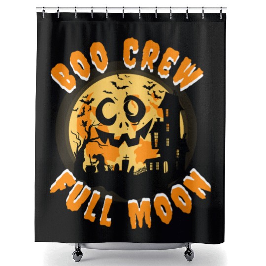 Halloween Boo Crew Full Moon Shower Curtains