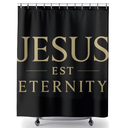 Eternal Jesus Design with Classic Typography Shower Curtains