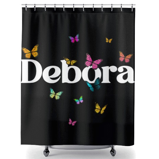Colorful Butterflies and Bold Text Shower Curtains