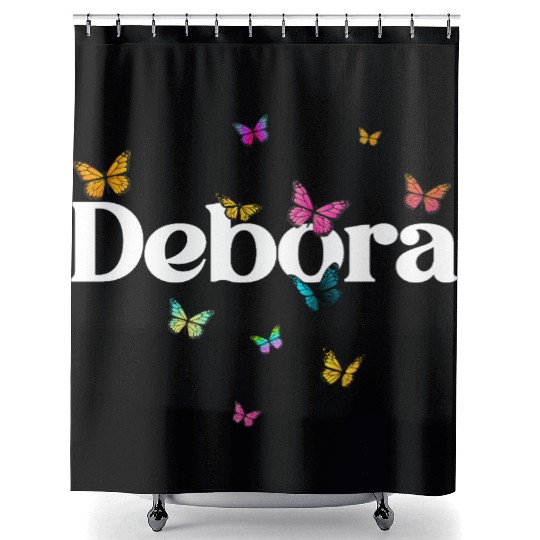 Colorful Butterflies and Bold Text Shower Curtains