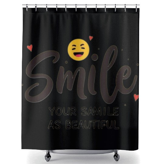 Inspirational Smile Typography Design Shower Curtains