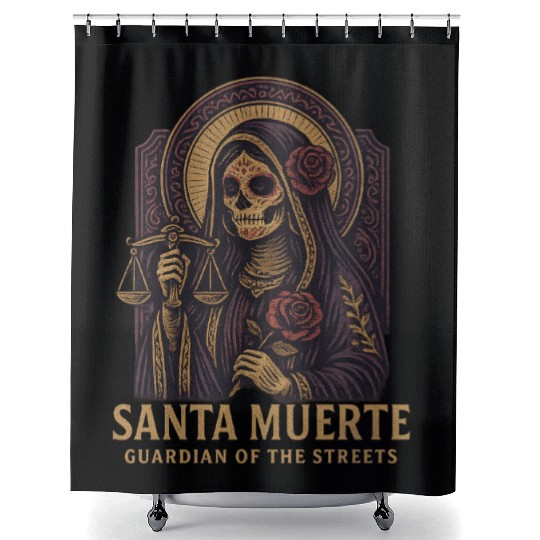 Santa Muerte – Mexican Folk Art Streetwear Shower Curtains
