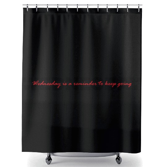 Wednesday Typography - Black Version Shower Curtains