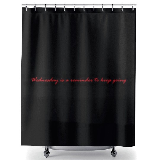 Wednesday Typography - Black Version Shower Curtains