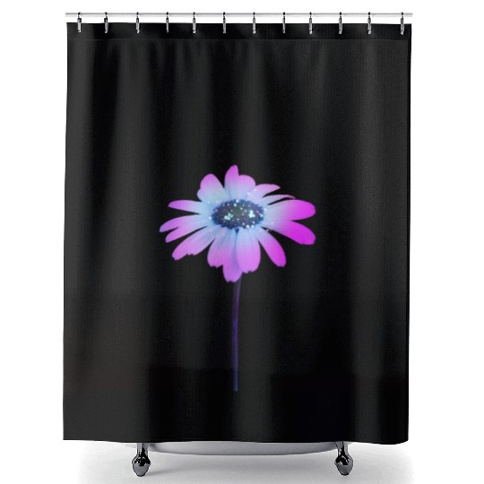 Neon Purple Pink Daisy Shower Curtains
