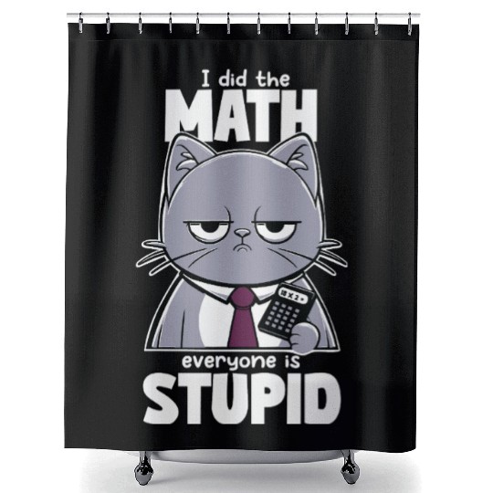 Grumpy Cat Math Teacher Design Shower Curtains