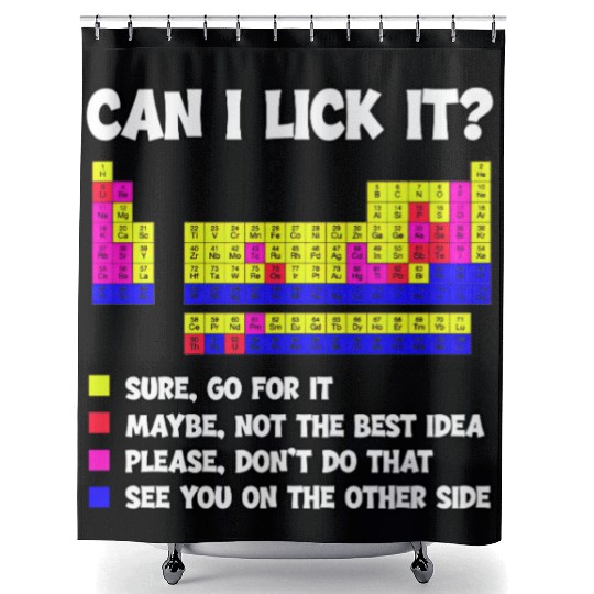 Can I Lick It Periodic Table Funny Science Teacher Shower Curtains