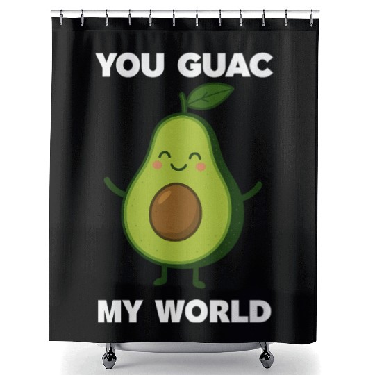 Cute Avocado Humor Graphic Shower Curtains