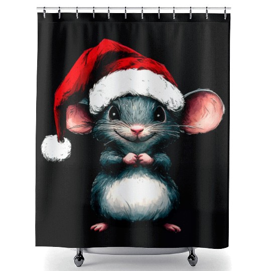 Mice Christmas / Santa Claus Mouse Shower Curtains