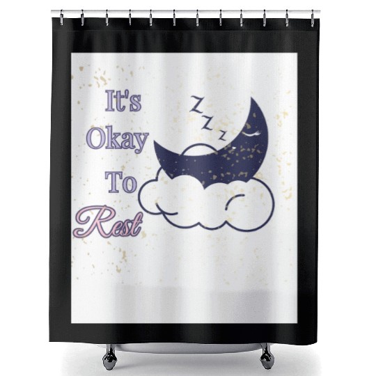 Restful Night Moon and Cloud Design Shower Curtains