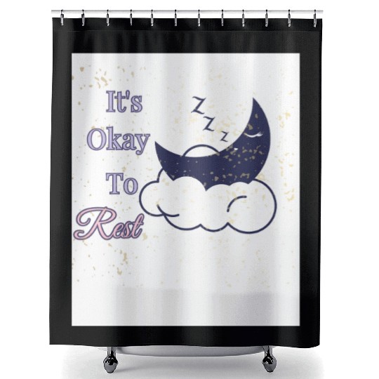 Restful Night Moon and Cloud Design Shower Curtains