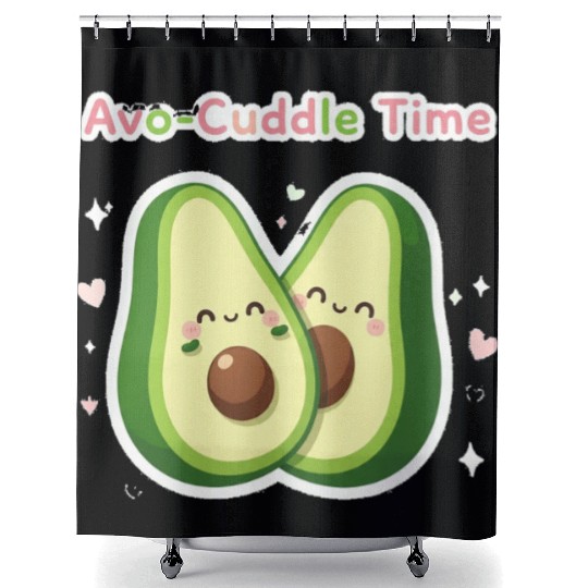 Cute Avocado Cuddle Design Shower Curtains