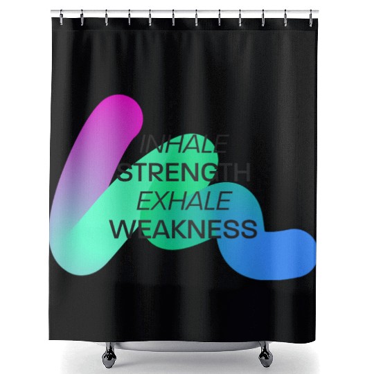 Inspirational Breath Motivation Design Shower Curtains