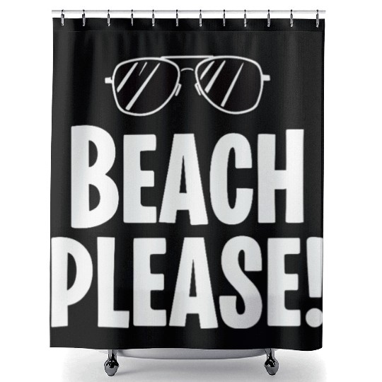 Beach Please Sunglasses Graphic Shower Curtains