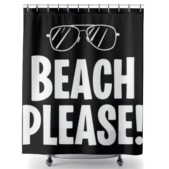 Beach Please Sunglasses Graphic Shower Curtains
