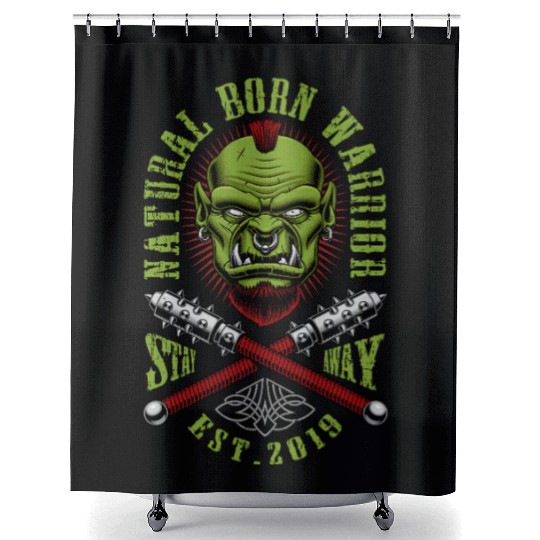 Gothic Ogre Tattoo Style Warrior Shower Curtains