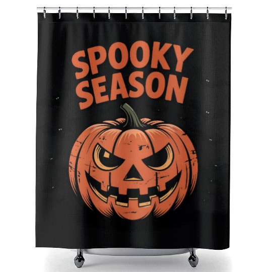 Spooky Season Pumpkin Shower Curtains