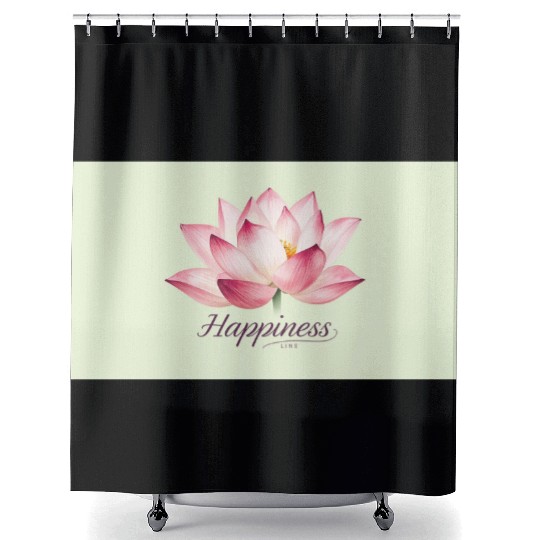 Serene Lotus Happiness Design Shower Curtains