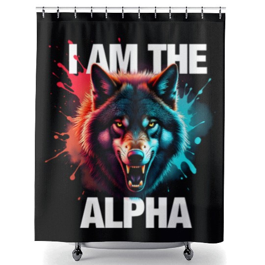 I Am The Alpha Wolf Shower Curtains