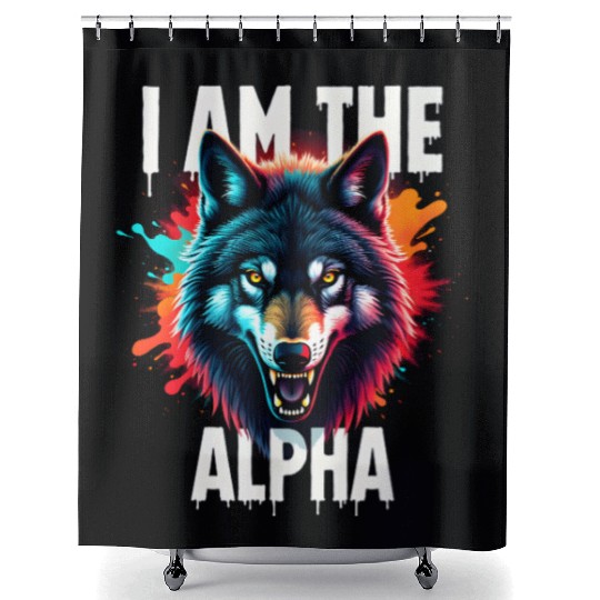 I Am The Alpha Wolf Shower Curtains