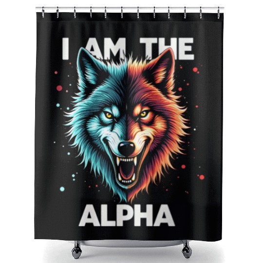 I Am The Alpha Wolf Shower Curtains