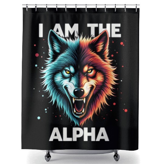 I Am The Alpha Wolf Shower Curtains