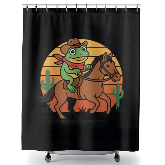 You Just Yeed Wild West Frog Cowboy Funny Gift Shower Curtains
