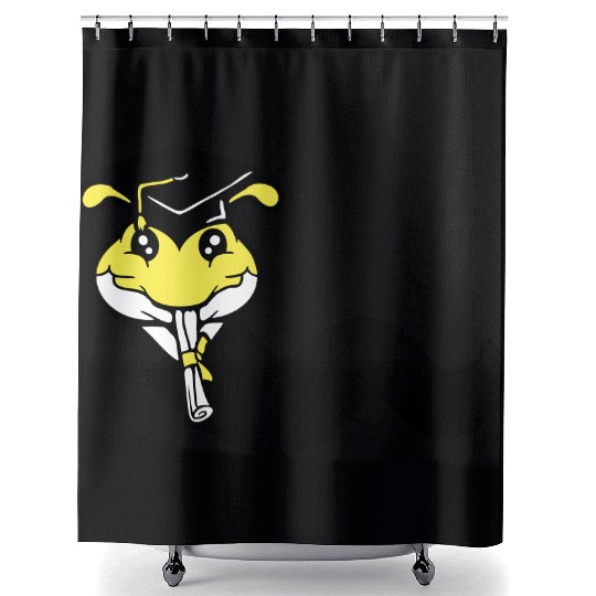 Caterpillar school graduation passed College proud Shower Curtains