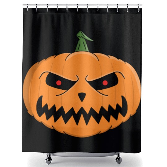 Menacing Jack-O'-Lantern Halloween Design Shower Curtains