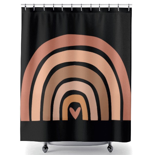 Earth Tones Abstract Rainbow Design Shower Curtains