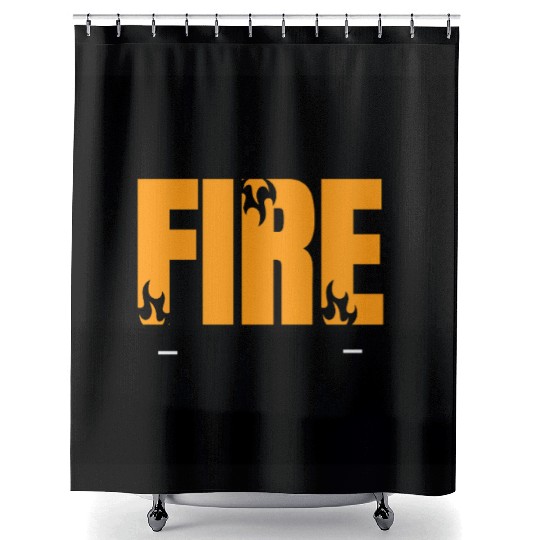 Fiery Abstract Flame Typography Design Shower Curtains