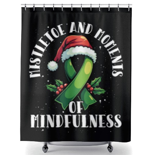 Let Your Mental Health Be Merry and Bright Holiday Shower Curtains