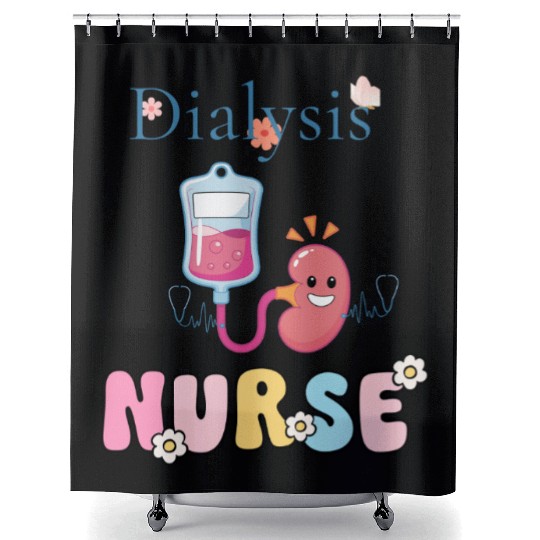 Dialysis Nurse Illustration Shower Curtains