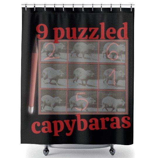 Capybara Sudoku – Funny 9×9 Number Puzzle Gift Shower Curtains