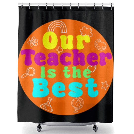 Colorful Teacher Appreciation Circular Shower Curtains