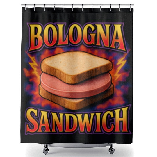Bologna Sandwich Favorite Food Weird 90s Bologna Shower Curtains