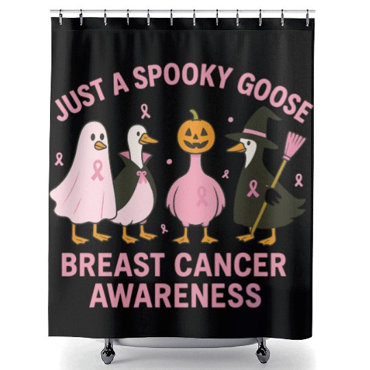 Spooky Goose Breast Cancer Awareness Design Shower Curtains