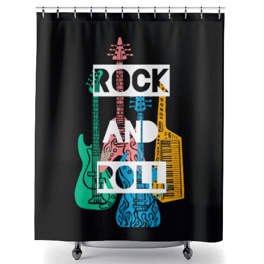 Rock and Roll Guitar Art Design Shower Curtains