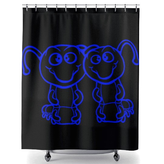 2 caterpillars sweet two friends loving couple fun Shower Curtains