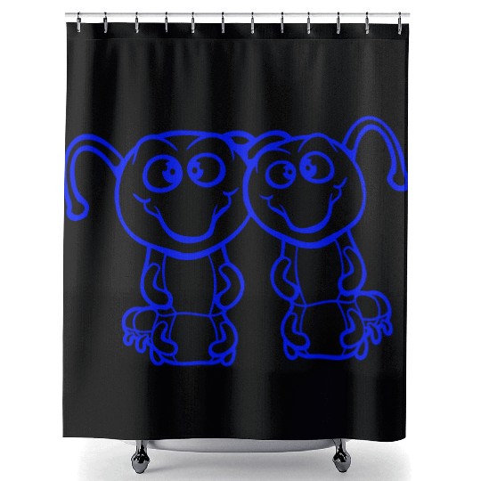 2 caterpillars sweet two friends loving couple fun Shower Curtains
