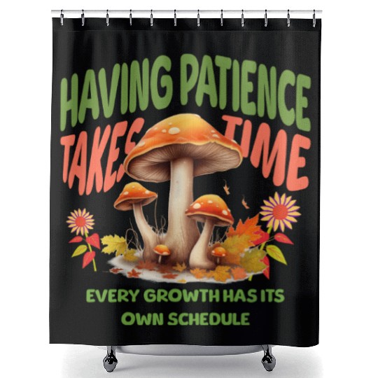Autumn Mushrooms Growth Message Shower Curtains