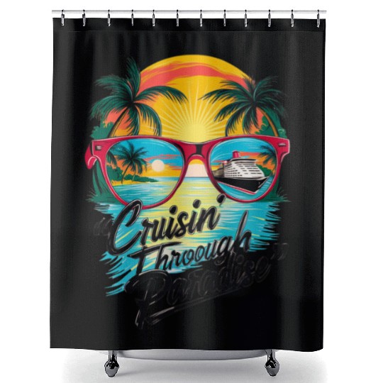 Cruisin’ Through Paradise: Tropical Escape Vibe Shower Curtains