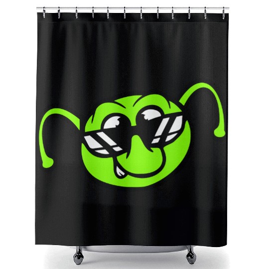 Caterpillar Sunglasses Cool Smile Cheeky Fun Alien Shower Curtains