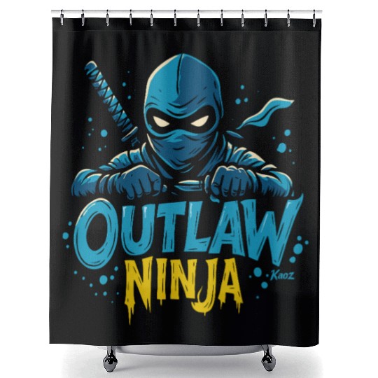 Outlaw Ninja Cartoon Design Shower Curtains